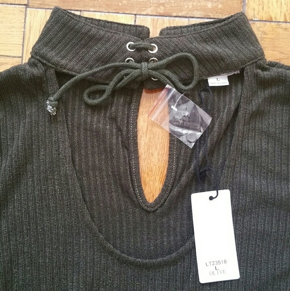 Olive Tunic Blouse LELA size Large - Picture 11 of 13